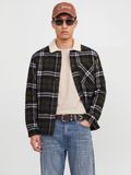 JACK & JONES Fleece jas 'JJZAC' donkerbruin / zwart / wit