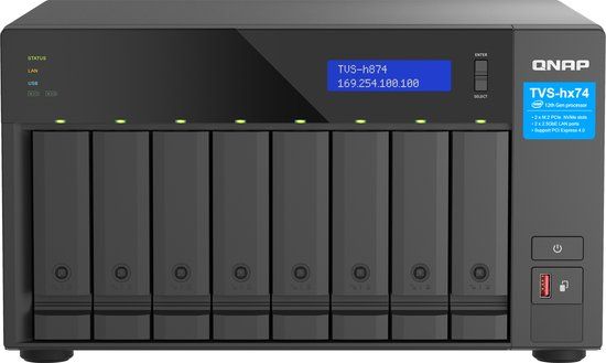 QNAP TVS-H874T-I9-64G data-opslag-server NAS Tower Ethernet LAN Zwart