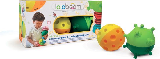 lalaboom - Zintuiglijke zachte ballen - Kleuterspeelgoed - Montessori vormen en kleuren bouwspel en leerspeelgoed voor kinderen vanaf 10 maanden tot 4 jaar oud - BL900, 12 stuks