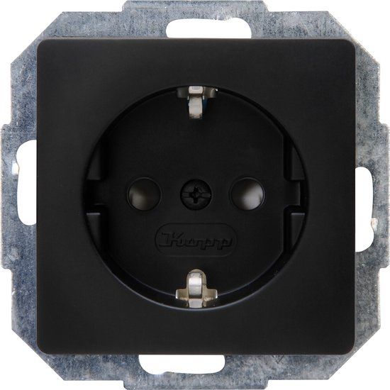 KOPP Paris Wandcontactdoos - Inbouw - 1-voudig - Mat Zwart