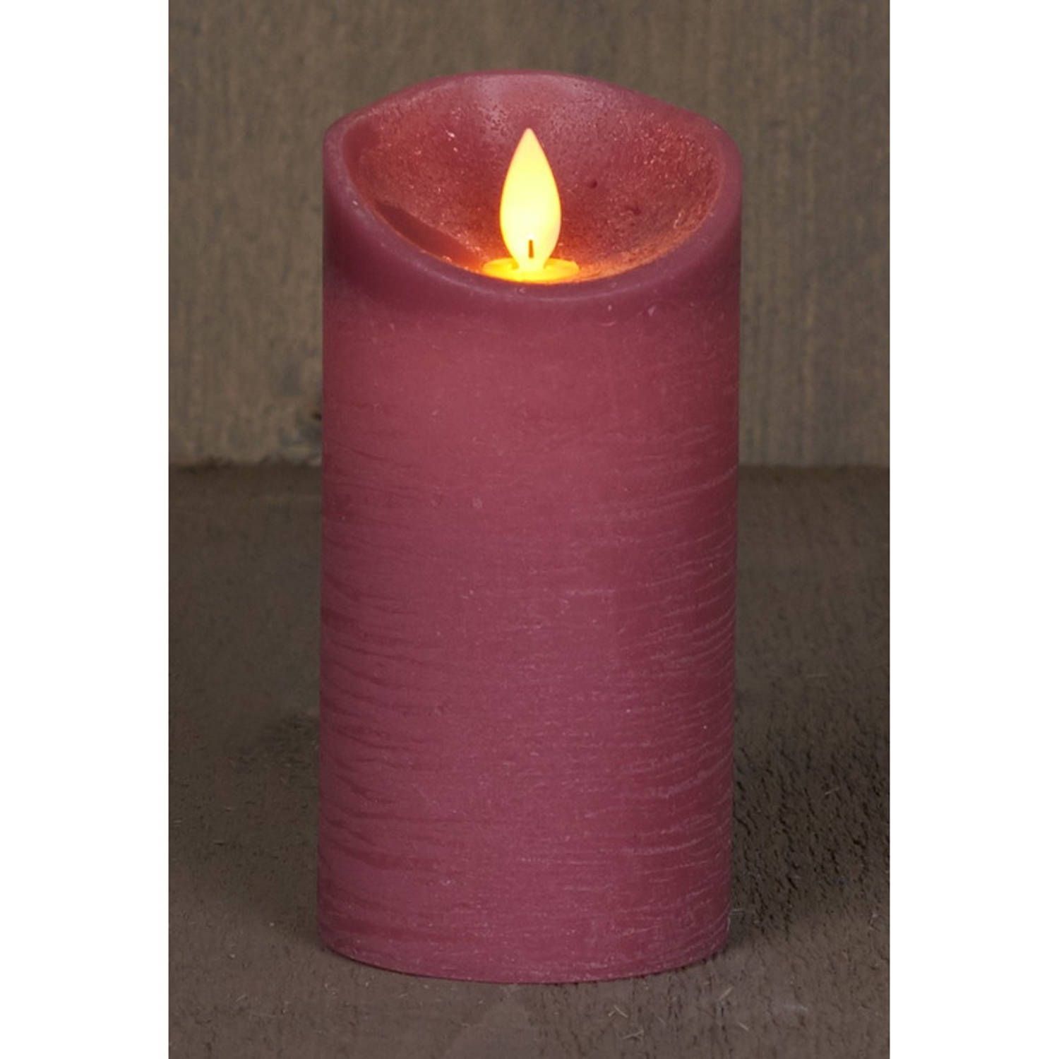 Anna's Collection 2x antiek roze LED kaars / stompkaars 15 cm - luxe kaarsen op batterijen met bewegende vlam