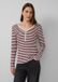s.Oliver T-shirt met lange mouwen en knoopsluiting, V-hals, gestreept, aansluitend, bordeaux, maat 42