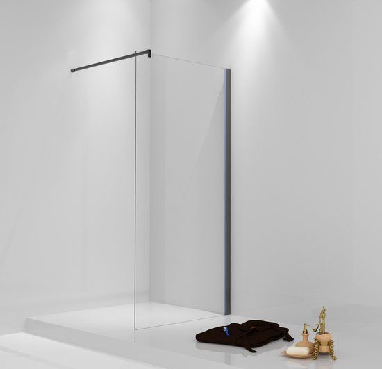 Sani Royal Aqua Royal Douchewand - Inloopdouche - 100cm - Mat Zwart