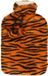 H&S Collection Warmwaterkruik - tijgerprint - met zachte dierenprint hoes - oranje/zwart - 1,75L