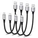 USB naar Type-C kabel Specificaties USB 2.0 rechte stekker gevlochten nylon mantel 0,2 m verpakking van 4