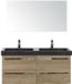 BES LED Seville Badmeubelset 120 cm - 4 Laden Natuur Eiken - Wastafel Hardsteen Wit Lucca met Spiegel