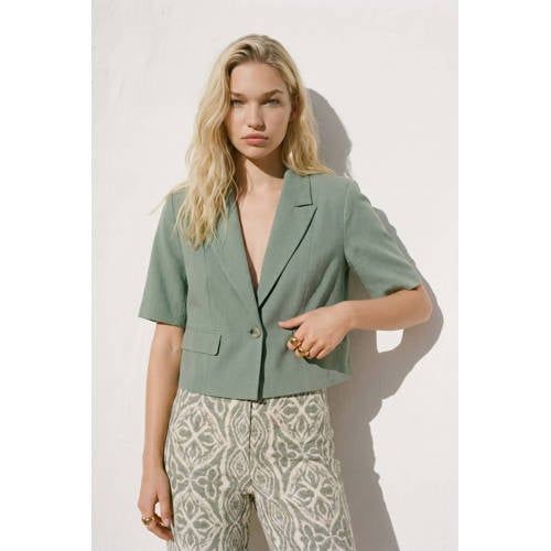 VERO MODA cropped blazer - groen