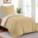 Dreamzie - Dekbedovertrek 140x200 cm met 1 kussensloop 65x65 cm - Beige/Zand - 140x200 Bedset in 100% microvezel - 2 stuks - Gecertificeerd vrij van chemicaliën (Oeko TEX)