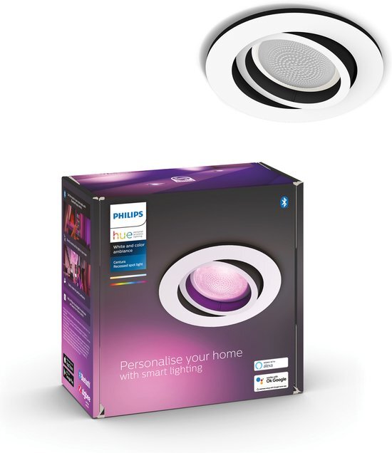 Philips Hue Centura inbouwspot - wit en gekleurd wit - 1-pack - wit - rond - GU10