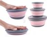 LMOOON Set van 3 voedselcontainers, stapelbaar voor keukenopslag en -organisatie, vaatwasserbestendig, roze (300 ml + 600 ml + 1000 ml)