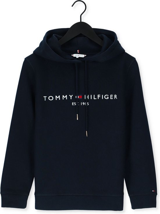 Comfy Heritage Hilfiger Hoodie Ls Truien &amp; Vesten Dames - Sweater - Hoodie - Vest- Donkerblauw - Maat L