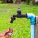Sans marque Robinet de jardin en laiton 1/2" – Avec raccord de tuyau, noir