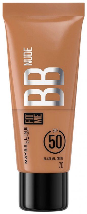 MAYBELLINE NEW YORK Maybelline Fit Me BB Nude- BB crème- Basis verrijkt met 90% verzorgende ingrediënten- SPF 50- NUDE 70- 30 mL