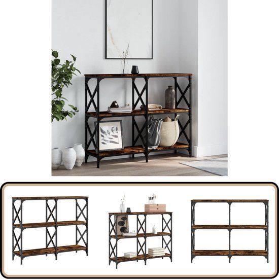 vidaXL Wandtafel - 100x28x80,5 cm - Hout - Gerookt eiken