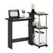 Furinno Hoekcomputerbureau met boekenplank, bewerkt hout, Americano/roestvrij staal, 59,99 (D) x 96,9 (B) x 84,99 (H) cm