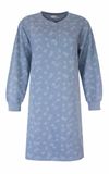 Tenderness Dames Nachthemd - Fleece - Lange Mouwen - Denim Blauw - Maat M