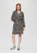 QS s.Oliver QS Jurk met dierenprint en lange mouwen - Zwart - Maat 38