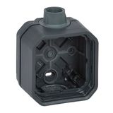 LEGRAND, Plexo Nieuwe Opbouwdoos voor vochtige ruimtes 1-voudig, ISO 20 Kabeltoegang, Kleur: Antraciet, 069628L