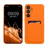 kwmobile telefoonhoesje compatibel met Samsung Galaxy A55 5G hoesje - Case met pasjeshouder - Smartphone cover in oranje