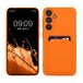 kwmobile telefoonhoesje compatibel met Samsung Galaxy A55 5G hoesje - Case met pasjeshouder - Smartphone cover in oranje