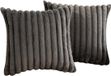 STILVORA Taie d'oreiller – Set de 2 – Gris foncé – 45x45 cm – Velours – Lavable en machine