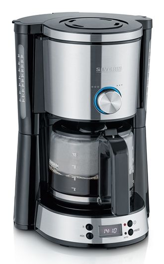 Severin KA 4826 Filter Coffee Maker - 10 Cups - Black/Stainless Steel