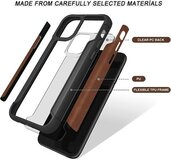 Shock Case for Apple iPhone X / Xs - Leather - Transparent / Brown