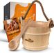 Kronenburg ALPENHAUCH Sauna emmer met opscheplepel [100% natuurlijk hout]