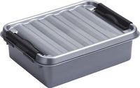 Sunware Q-line opbergbox 1L metaal zwart - 20 x 15 x 6 cm