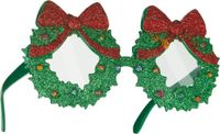 Dressforfun Lunettes de fantaisie couronne de Noël avec nœud