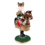 Clayre & Eef kandelaar notenkraker 33 cm groen bruin kunststof kaarsenstandaard kaarsenhouder decoratie beeld groen