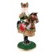Clayre & Eef kandelaar notenkraker 33 cm groen bruin kunststof kaarsenstandaard kaarsenhouder decoratie beeld groen