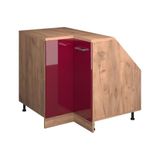 Vicco Rion Kast voor schuine wand Hoekkast – 75.6 x 81.6 cm met 1 deur, kastromp 60 cm diepte Rode hoogglans