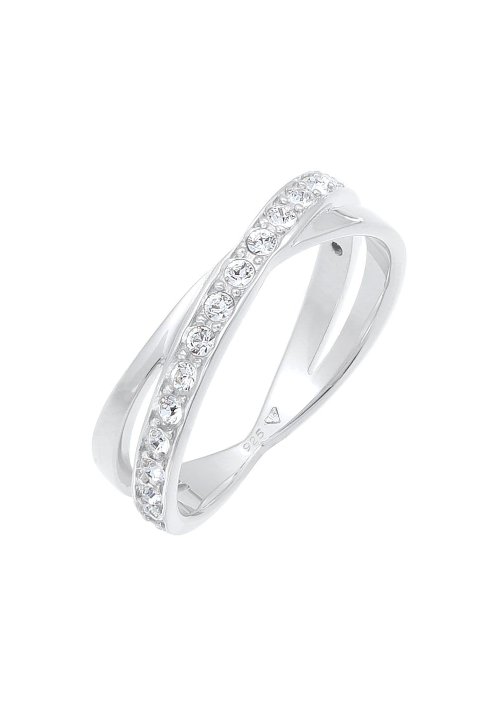 Elli Ring Dames Wikkel Elegant met Kristallen in 925 Sterling Zilver