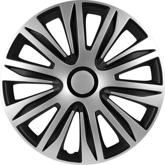 Autostyle Wieldoppen Nardo 16 Inch Zilver/Zwart Set Van 4