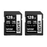 Lexar Professional ZILVER SD-kaart 128GB 2-pack