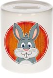 Shoppartners Bv Lapin joyeux tirelire 9 cm - céramique - tirelires pour enfants