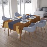 Bonamaison Tafelkleed, Anti-Mold, Sneldrogend, Waterdicht, 100% Polyester Tafellaken, Bruine tinten, 140 x 200 Cm