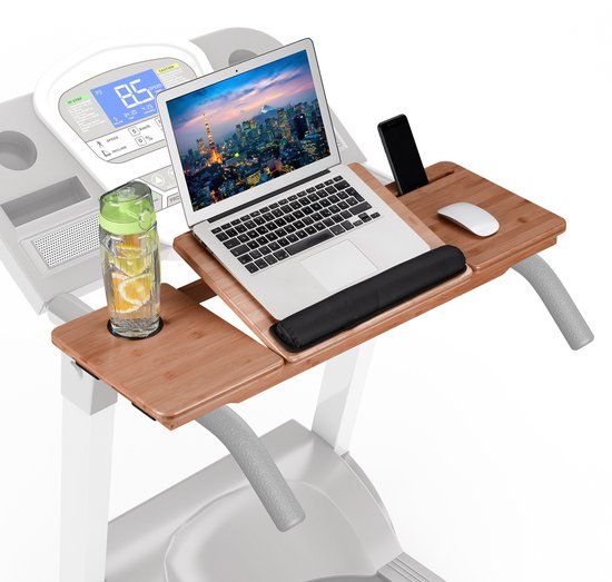 Relaxdays Loopband Bureauopzetstuk 60x30 cm Hout Naturel voor Laptop