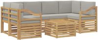 vidaXL - Bank loungeset - 6 zitplekken - Polyester - Wit en lichtgrijs
