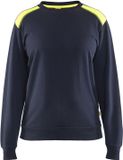 Blåkläder Sweatshirt bi-colour Dames 3408-1158 - Donker marineblauw/High Vis Geel - S