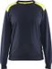 Blåkläder Sweatshirt bi-colour Dames 3408-1158 - Donker marineblauw/High Vis Geel - S