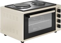 Wiggo WMO-E4562H(C) - Vrijstaande Mini Oven met kookplaat - Electrisch - 45 liter - 5 Jaar Garantie - Crème