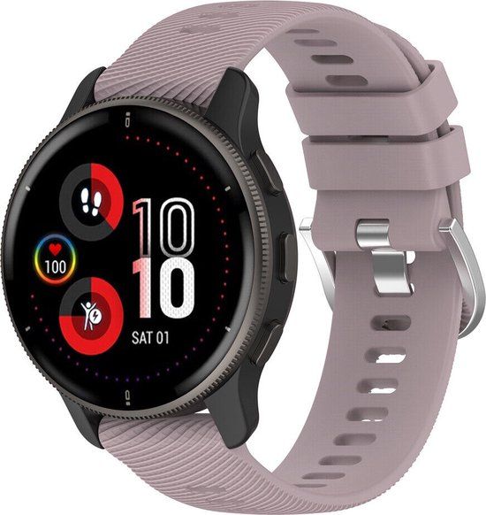 Strap-it Siliconen bandje - geschikt voor Garmin Venu / Venu SQ / SQ 2 / Venu 2 Plus / Vivoactive 3 / Vivoactive 5 / Vivomove (HR - Style - Luxe - Sport) / Forerunner 245 / 645 / 165 / 55 - violet