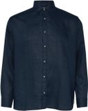s.Oliver Linnen Hemd Lange Mouw Regular Fit Navy XXL