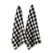 DII Gewassen wafel weave collectie, vaatdoek set, 18x28, zwart geruit, 2-delig