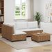 GENDT Salon en rotin naturel 5 pièces avec coussins