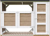 Timbela M981A-TERRA BROWN - Houten Kliko Omwbouw voor 2x240L Containers met Deuren - Bruin