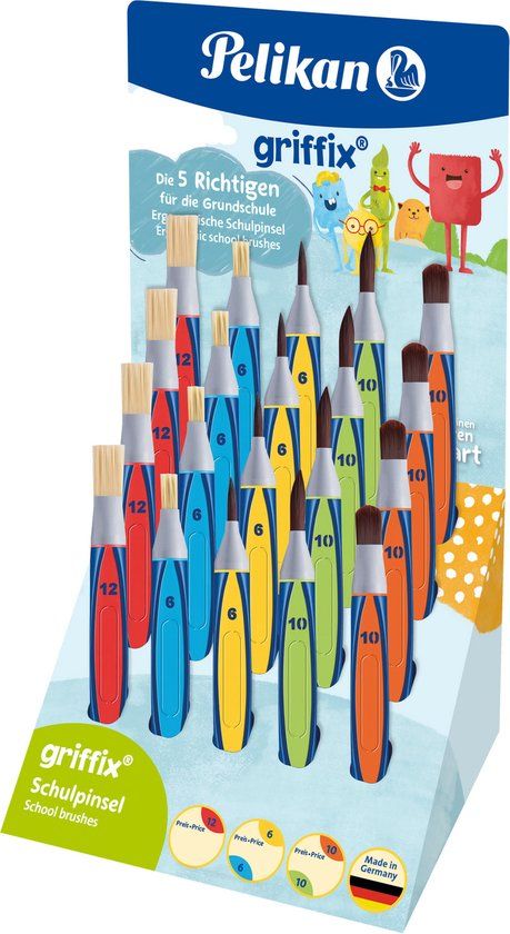 Pelikan griffix, Penseelset, Gesorteerd, Synthetisch, 12 stuks