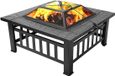 OEM HYCHIKA Fire Bowl Fire Pit for Garden Patio and Balcony (Square) - Steel, Black, 60cm Width, 30cm Height